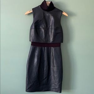 Bailey 44 Vegan Leather Turtleneck Dress